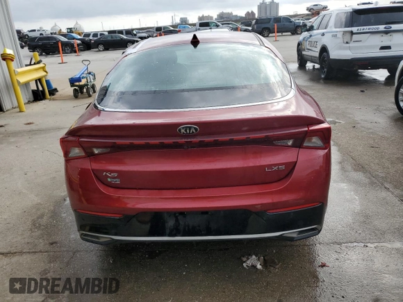 2021 Kia K5 LXS with VIN 5XXG14J28MG018396, listed as a Copart auction lot 84083064 with 104,175 mi miles and Salvage Title. Bid and sale history available at carsss.com. Image 6.