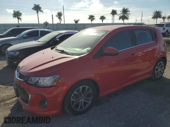 2017 Chevrolet Sonic LT with VIN 1G1JD6SB5H4142044, listed as a Copart auction lot 76154744 with 116,008 mi miles and Salvage Title. Bid and sale history available at carsss.com. Image 1.