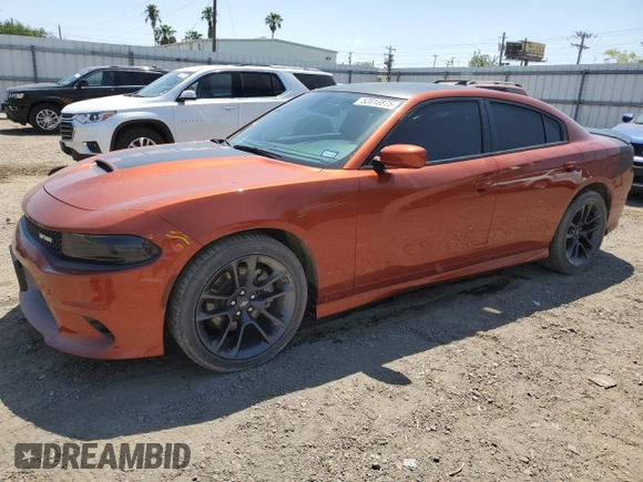 2022 Dodge Charger R/T with VIN 2C3CDXCT4NH198377, listed as a Copart auction lot 52013875 with 25,500 mi miles and Salvage Title. Bid and sale history available at DreamBid. Image 1.