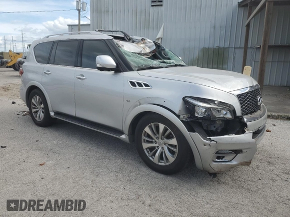 2017 Infiniti QX80 with VIN JN8AZ2NF7H9640379, listed as a Copart auction lot 76478454 with 121,582 mi miles and Non Repairable. Bid and sale history available at carsss.com. Image 4.