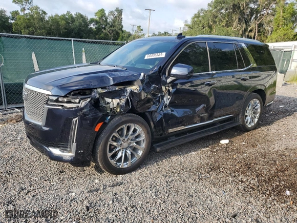 2023 Cadillac Escalade Premium Luxury Platinum with VIN 1GYS4DKL8PR400027, listed as a Copart auction lot 66006584 with 10,697 mi miles and Salvage Title. Bid and sale history available at carsss.com. Image 1.