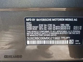 2021 BMW X5 xDrive40i with VIN 5UXCR6C06M9G21960, listed as a IAAI auction lot 42315496 with 41,580 mi miles and . Bid and sale history available at DreamBid. Image 9.