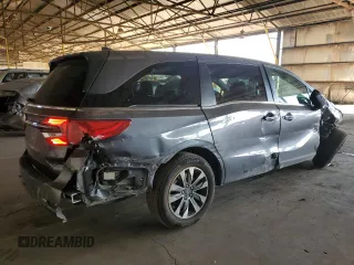 2023 Honda Odyssey EX-L with VIN 5FNRL6H61PB039234, listed as a Copart auction lot 46850505 with 45,731 mi miles and Non Repairable. Bid and sale history available at carsss.com. Image 3.