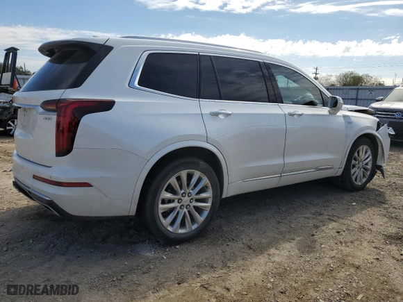 2020 Cadillac XT6 FWD Premium Luxury with VIN 1GYKPCRS7LZ175396, listed as a Copart auction lot 42417025 with 43,403 mi miles and Salvage Title. Bid and sale history available at carsss.com. Image 3.