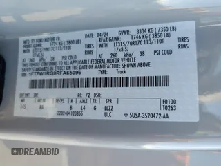 2024 Ford F-150 Raptor with VIN 1FTFW1RG9RFA65096, listed as a Copart auction lot 43702405 with 21,959 mi miles and Salvage Title. Bid and sale history available at DreamBid. Image 13.