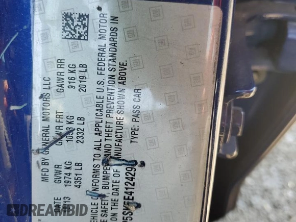 2014 Buick Verano with VIN 1G4PP5SK5E4124296, listed as a Copart auction lot 61274465 with 135,718 mi miles and Salvage title. Bid and sale history available at DreamBid. Image 12.