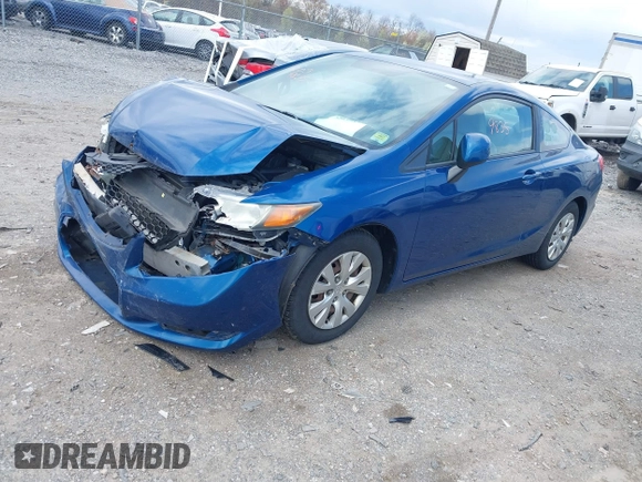 2012 Honda Civic Cpe LX with VIN 2HGFG3B53CH548740, listed as a IAAI auction lot 42039835 with 175,246 mi miles. Bid and sale history available at carsss.com. Image 2.