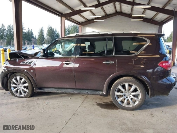 2014 Infiniti QX80 with VIN JN8AZ2NC1E9352911, listed as a IAAI auction lot 41502329 with NaN miles. Bid and sale history available at carsss.com. Image 14.