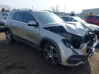 2021 Mercedes-Benz GLE 350 with VIN 4JGFB4KB8MA521960, listed as a IAAI auction lot 41219441 with 12,504 mi miles and . Bid and sale history available at DreamBid. Image 1.