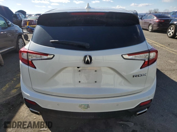 2023 Acura RDX Technology with VIN 5J8TC1H55PL006140, listed as a Copart auction lot 45442795 with 16,211 mi miles and Salvage title. Bid and sale history available at DreamBid. Image 6.