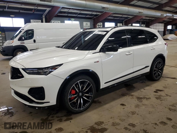 2023 Acura MDX Type S w/Advance Package with VIN 5J8YD8H88PL000130, listed as a Copart auction lot 48177585 with 37,861 mi miles and Salvage Title. Bid and sale history available at carsss.com. Image 1.