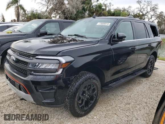 2024 Ford Expedition Timberline с VIN 1FMJU1RGXREA60667, выставлен на аукционе Copart как лот 77608014 с пробегом Не указан миль и Списание • Salvage title. История ставок и продаж доступна на DreamBid. Изображение 1.