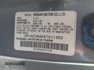 2004 Nissan 350Z Touring with VIN JN1AZ36AX4T011302, listed as a IAAI auction lot 41868504 with 78,683 mi miles. Bid and sale history available at carsss.com. Image 9.