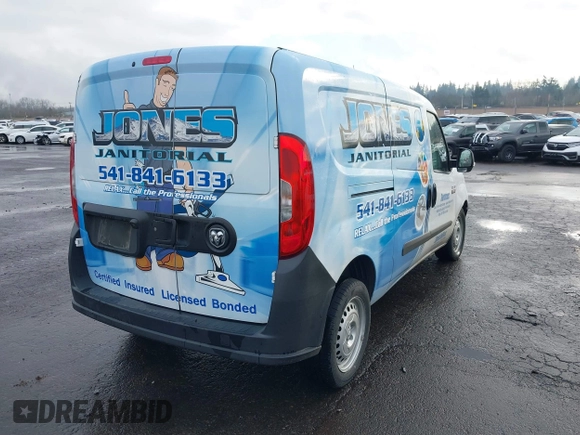 2021 Ram ProMaster City Cargo Tradesman with VIN ZFBHRFAB2M6T43801, listed as a IAAI auction lot 41312105 with 44,022 mi miles and . Bid and sale history available at DreamBid. Image 4.