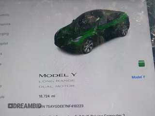 2022 Tesla Model Y Long Range z VIN 7SAYGDEE7NF418223, wystawiony jako IAAI lot #42046651 z przebiegiem 18 724 mil mil oraz . Historia ofert i sprzedaży dostępna na DreamBid. Obrazek 16.