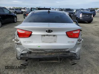 2015 Kia Optima EX with VIN 5XXGN4A75FG505073, listed as a Copart auction lot 50218595 with 77,199 mi miles and Salvage Title. Bid and sale history available at carsss.com. Image 6.