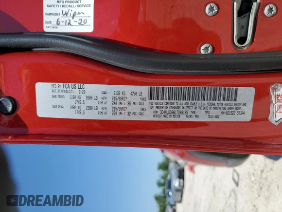 2020 Jeep Compass Trailhawk with VIN 3C4NJDDB6LT208185, listed as a Copart auction lot 56892265 with 90,924 mi miles and Salvage title. Bid and sale history available at DreamBid. Image 13.