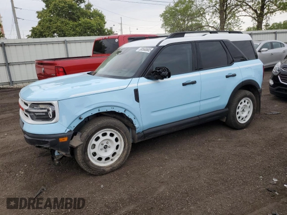 2023 Ford Bronco Sport Heritage with VIN 3FMCR9G6XPRD69780, listed as a Copart auction lot 58560685 with 15,611 mi miles and Clean title. Bid and sale history available at DreamBid. Image 1.