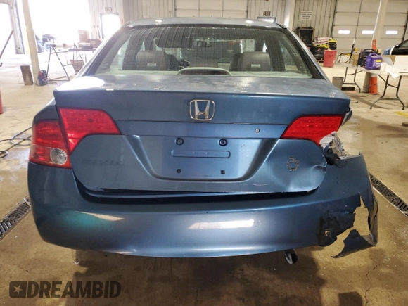 2008 Honda Civic LX with VIN 2HGFA16518H535542, listed as a Copart auction lot 45506495 with 58,148 mi miles and Salvage Title. Bid and sale history available at DreamBid. Image 6.