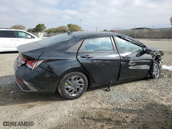 2024 Hyundai Elantra Hybrid Blue with VIN KMHLM4DJ7RU108208, listed as a Copart auction lot 44797965 with 4,969 mi miles and Salvage Title. Bid and sale history available at carsss.com. Image 3.