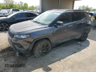 2023 Jeep Compass Trailhawk with VIN 3C4NJDDN6PT555547, listed as a Copart auction lot 56288105 with 38,837 mi miles and Salvage title. Bid and sale history available at DreamBid. Image 1.