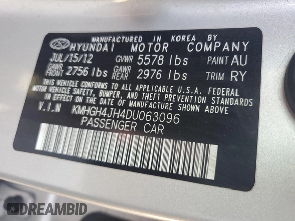 2013 Hyundai Equus Signature с VIN KMHGH4JH4DU063096, выставлен на аукционе Copart как лот 59844795 с пробегом 133 213 миль миль и Списание • Salvage title. История ставок и продаж доступна на DreamBid. Изображение 12.