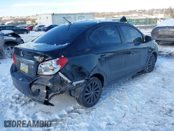 2020 Mitsubishi Mirage G4 SE with VIN ML32F4FJ3LHF07369, listed as a IAAI auction lot 41341163 with 52,975 mi miles. Bid and sale history available at carsss.com. Image 4.