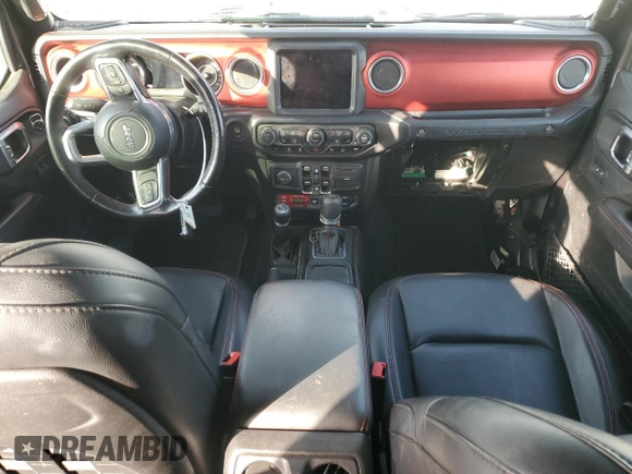 2020 Jeep Wrangler Unlimited Rubicon with VIN 1C4HJXFN3LW342670, listed as a Copart auction lot 46585355 with 19,569 mi miles and Salvage title. Bid and sale history available at DreamBid. Image 8.
