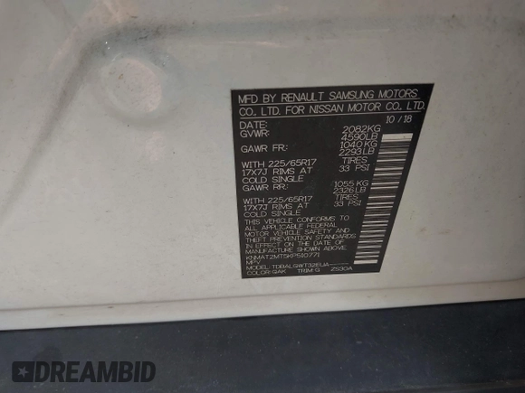 2019 Nissan Rogue SV с VIN KNMAT2MT5KP510771, выставлен на аукционе IAAI как лот 42269318 с пробегом 96 437 миль миль и . История ставок и продаж доступна на DreamBid. Изображение 9.