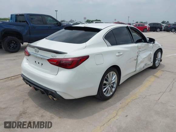 2021 Infiniti Q50 Luxe z VIN JN1EV7BRXMM752446, wystawiony jako IAAI lot #42158327 z przebiegiem 49 834 mil mil oraz . Historia ofert i sprzedaży dostępna na DreamBid. Obrazek 4.
