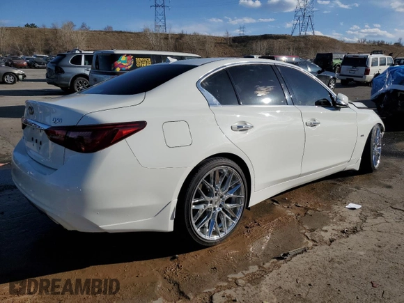 2020 Infiniti Q50 with VIN JN1EV7AR6LM250968, listed as a Copart auction lot 48635185 with 32,402 mi miles and Salvage Title. Bid and sale history available at DreamBid. Image 3.