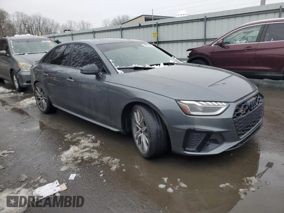 2021 Audi S4 Premium Plus with VIN WAUB4AF49MA020662, listed as a Copart auction lot 44776105 with 47,620 mi miles and Salvage Title. Bid and sale history available at carsss.com. Image 4.