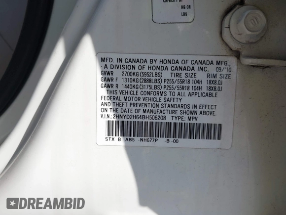 2011 Acura MDX Tech Pkg with VIN 2HNYD2H64BH506208, listed as a IAAI auction lot 41799892 with 193,075 mi miles. Bid and sale history available at carsss.com. Image 9.