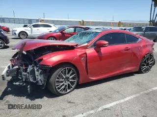 2015 Lexus RC F with VIN JTHHP5BC9F5002777, listed as a Copart auction lot 58022575 with 98,235 mi miles and Salvage title. Bid and sale history available at DreamBid. Image 1.