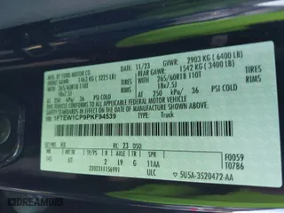 2023 Ford F-150 XL with VIN 1FTEW1CP9PKF94539, listed as a IAAI auction lot 41662217 with 24,614 mi miles. Bid and sale history available at carsss.com. Image 9.