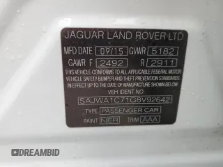 2016 Jaguar XJ R-Sport z VIN SAJWA1C71G8V92642, wystawiony jako Copart lot #53094125 z przebiegiem 98 548 mil mil oraz Szkoda całkowita • Salvage title. Historia ofert i sprzedaży dostępna na DreamBid. Obrazek 12.