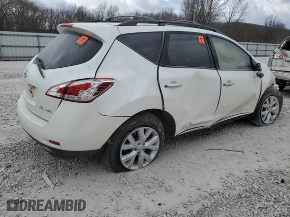 2012 Nissan Murano SV with VIN JN8AZ1MW8CW216621, listed as a Copart auction lot 43841924 with Not Provided miles and Salvage Title. Bid and sale history available at DreamBid. Image 3.