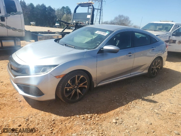 2021 Honda Civic Sedan Sport with VIN 2HGFC2F82MH537031, listed as a Copart auction lot 48753185 with 66,073 mi miles and Salvage Title. Bid and sale history available at carsss.com. Image 1.