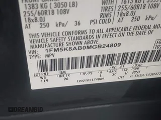 2021 Ford Police Interceptor Utility z VIN 1FM5K8AB0MGB24809, wystawiony jako IAAI lot #42341896 z przebiegiem 98 134 mil mil oraz . Historia ofert i sprzedaży dostępna na DreamBid. Obrazek 9.