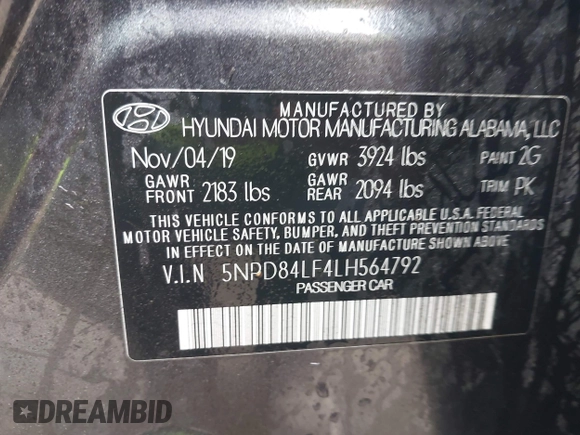 2020 Hyundai Elantra SEL z VIN 5NPD84LF4LH564792, wystawiony jako IAAI lot #42490983 z przebiegiem 32 927 mil mil oraz . Historia ofert i sprzedaży dostępna na DreamBid. Obrazek 9.