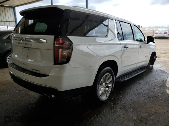 2023 Chevrolet Suburban Premier with VIN 1GNSKFKD8PR543891, listed as a Copart auction lot 53661735 with 34,857 mi miles and Salvage Title. Bid and sale history available at DreamBid. Image 3.