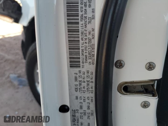 2020 Ram 2500 Tradesman with VIN 3C6UR5CL7LG172687, listed as a Copart auction lot 54448705 with 120,021 mi miles and Salvage title. Bid and sale history available at DreamBid. Image 12.