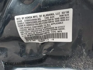 2006 Honda Pilot EX with VIN 5FNYF18426B014815, listed as a IAAI auction lot 42109149 with 284,163 mi miles and . Bid and sale history available at DreamBid. Image 9.
