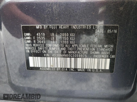 2016 Subaru Legacy 2.5i Limited with VIN 4S3BNAN60G3059975, listed as a Copart auction lot 52879525 with 109,424 mi miles and Salvage Title. Bid and sale history available at carsss.com. Image 14.