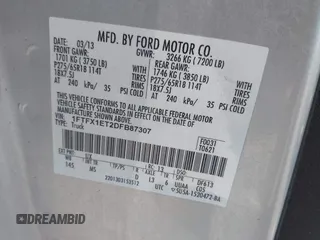 2013 Ford F-150 XL z VIN 1FTFX1ET2DFB87307, wystawiony jako IAAI lot #42296976 z przebiegiem 134 943 mil mil oraz . Historia ofert i sprzedaży dostępna na DreamBid. Obrazek 9.