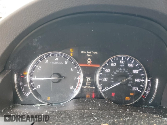 2015 Acura RLX Technology with VIN JH4KC1F57FC000544, listed as a Copart auction lot 58799935 with 151,390 mi miles and Salvage title. Bid and sale history available at DreamBid. Image 9.