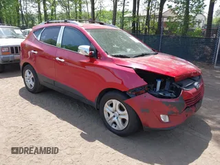 2013 Hyundai Tucson GLS with VIN KM8JU3AC9DU699108, listed as a IAAI auction lot 42105660 with 144,703 mi miles. Bid and sale history available at carsss.com. Image 1.