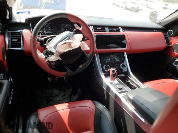 2022 Land Rover Range Rover Sport SVR with VIN SALWZ2RE6NA219923, listed as a Copart auction lot 72841544 with 48,211 mi miles and Salvage Title. Bid and sale history available at DreamBid. Image 8.