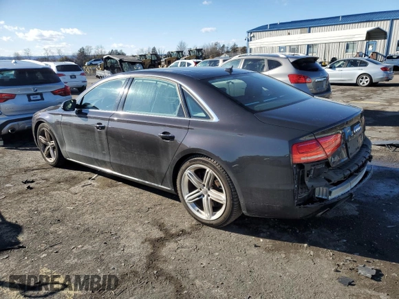 2012 Audi A8 with VIN WAURVAFD8CN004536, listed as a Copart auction lot 45173125 with 143,000 mi miles and Salvage title. Bid and sale history available at DreamBid. Image 2.