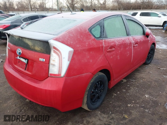 2013 Toyota Prius One with VIN JTDKN3DU6D5699782, listed as a IAAI auction lot 41456011 with 128,135 mi miles. Bid and sale history available at carsss.com. Image 4.